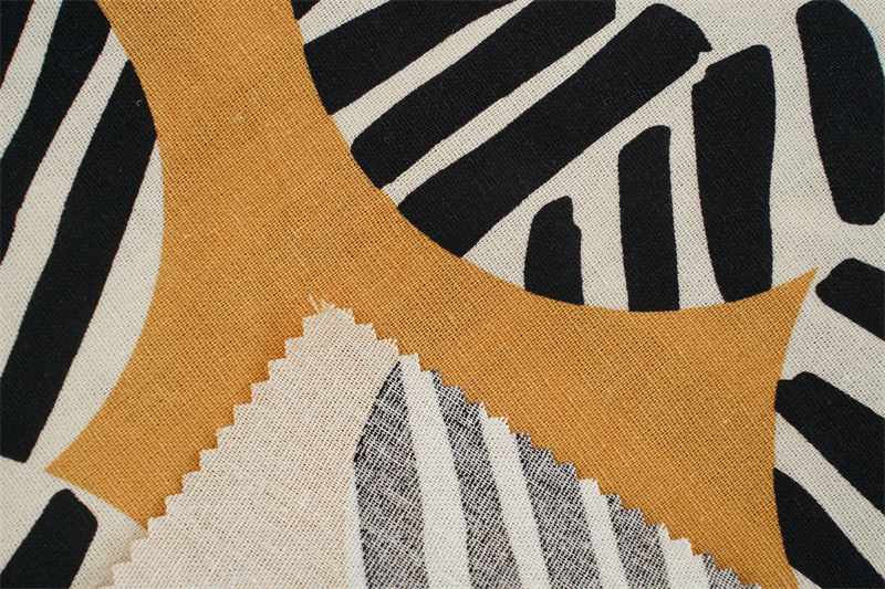 70%Rayon 30%Linen Plain Weave Printed Fabric