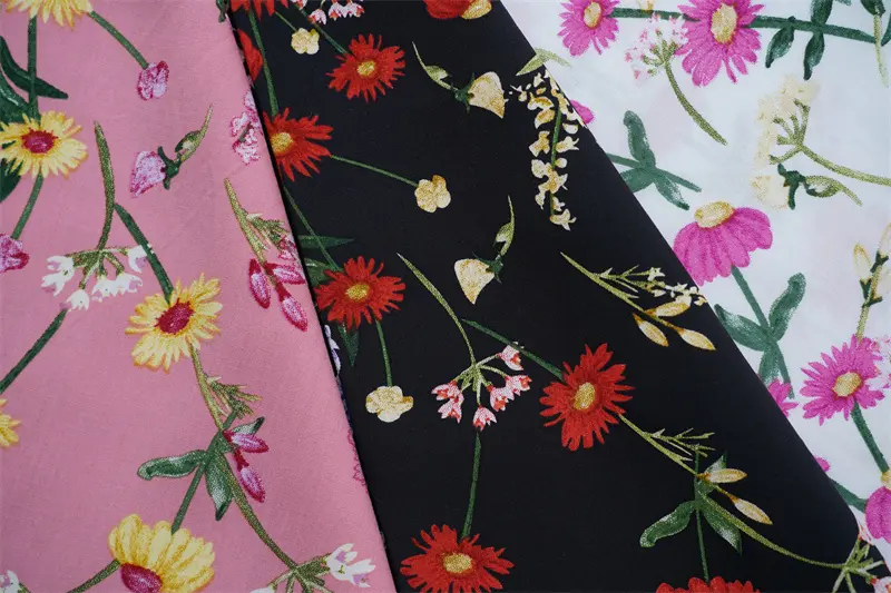 100% Rayon Poplin Floral Design 115gsm
