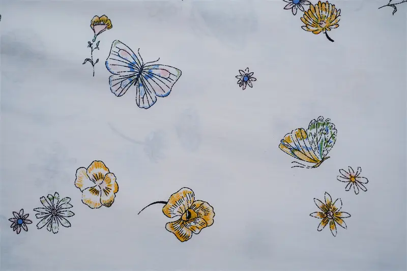 Butterfly Printed 100% Viscose Fabric