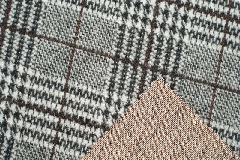 100% Polyester Houndstooth Check Fabric Jacquard Knitted Fabric