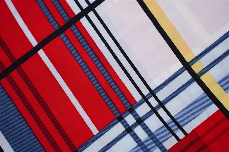 100%Rayon Viscose 45s Poplin Check Designs Printed Fabric