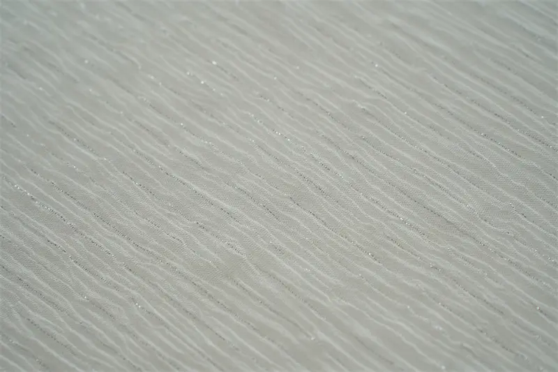 Shiny Lurex Glitter Silver Metallic Crepe Crinkle Wrinkle Rayon Gauze Fabric For Lady Dress Evening Dress