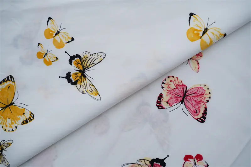 Butterfly Printed 100% Viscose Fabric