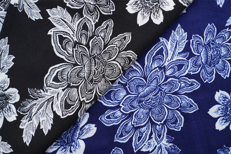 100% Viscose 60s Herribone Printed Fabric