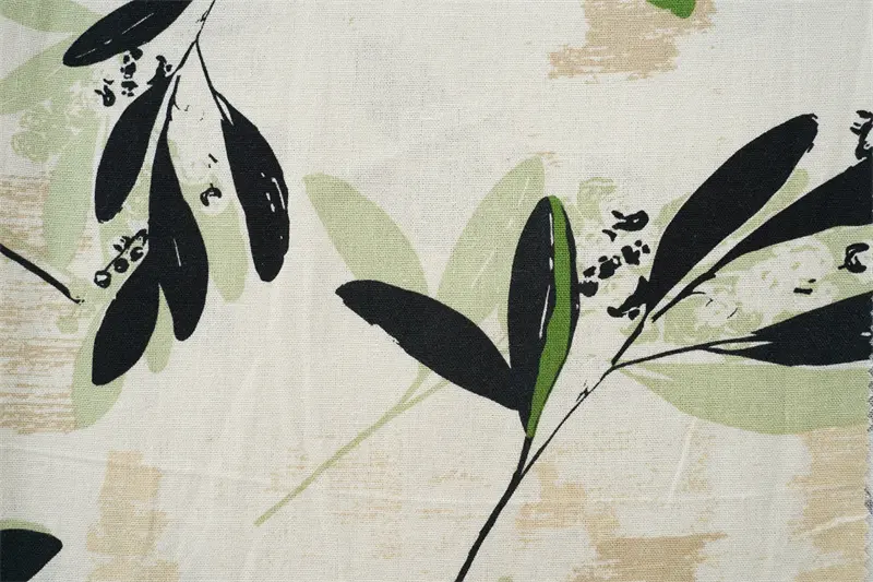 70%Rayon 30%Linen Plain Weave Printed Fabric