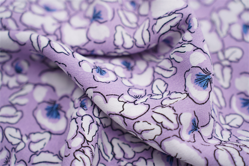Colorful Floral Pattern Woven 120Dx30SR Rayon Print Fabric Crepe Rayon Printed Fabric