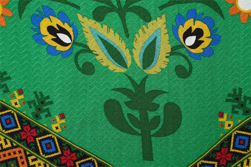 South Amerian Market Herribone Dobby Printed Fabric