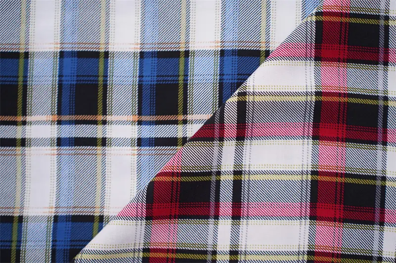 100%Rayon Viscose 45s Poplin Check Designs Printed Fabric