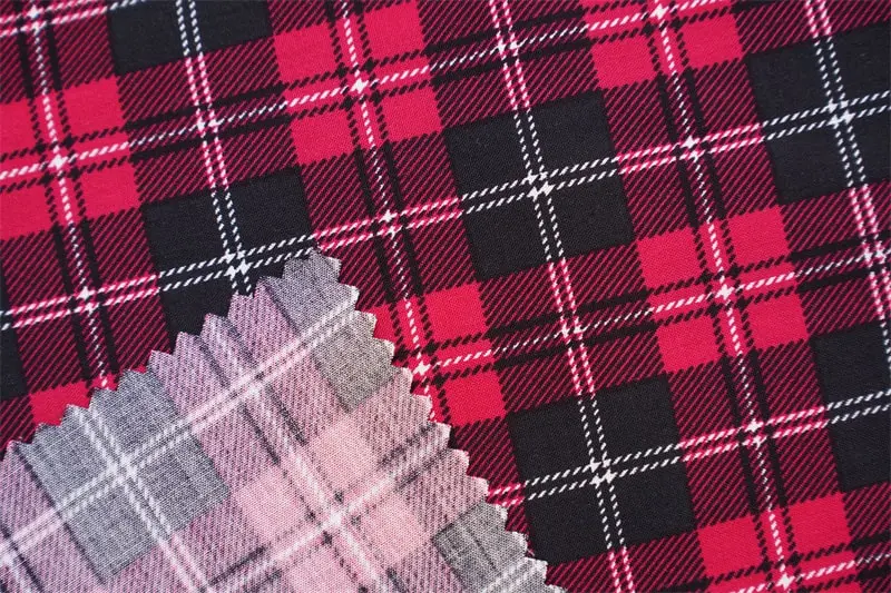 100%Rayon Viscose 45s Poplin Check Designs Printed Fabric
