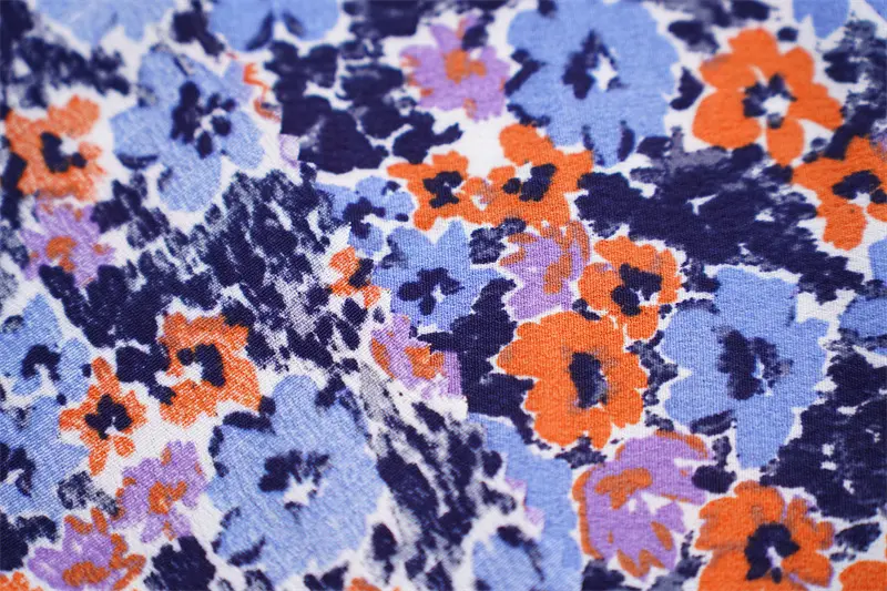 Colorful Floral Pattern Woven 120Dx30SR Rayon Print Fabric Crepe Rayon Printed Fabric