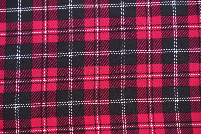 100%Rayon Viscose 45s Poplin Check Designs Printed Fabric