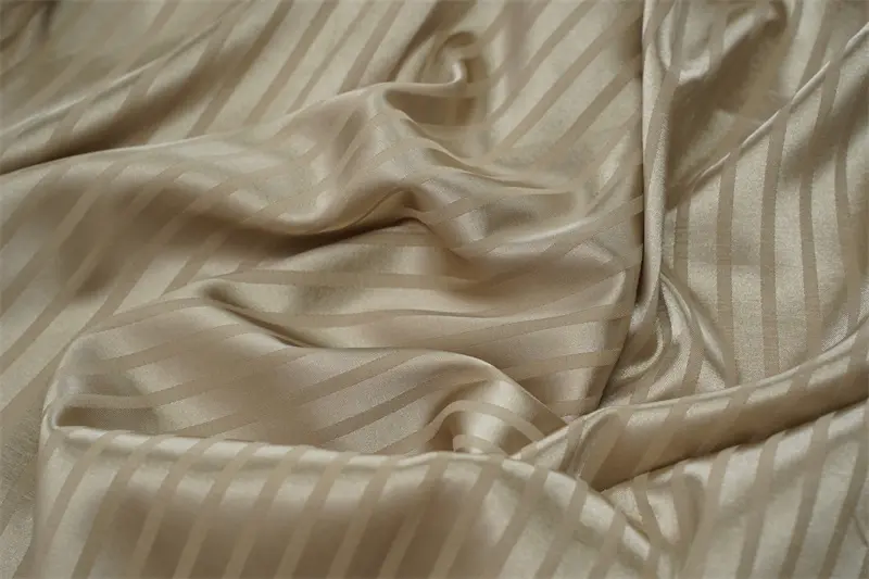 New Style Jacquard Satin Stripe Garment Textile Spandex Shiny Woven Sleep Wear Fabric