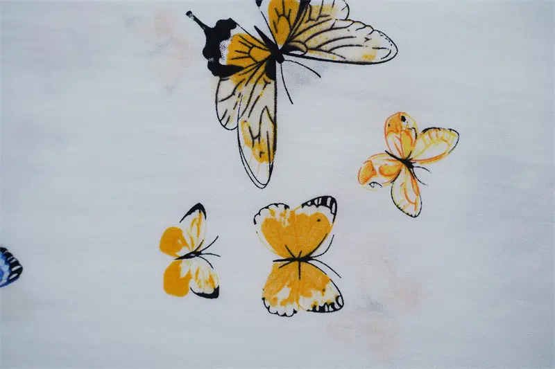 Butterfly Printed 100% Viscose Fabric