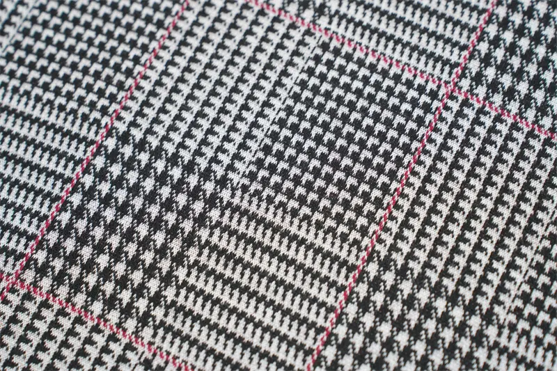 100 Polyester Houndstooth Check Fabric Jacquard B01