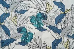 85%Viscose 15%Linen 30s Plain Weave Printed Fabric