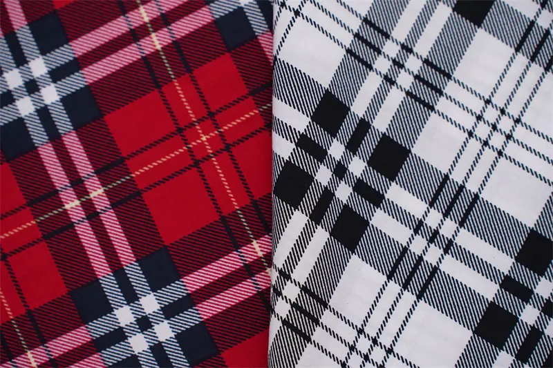 100%Rayon Viscose 45s Poplin Check Designs Printed Fabric