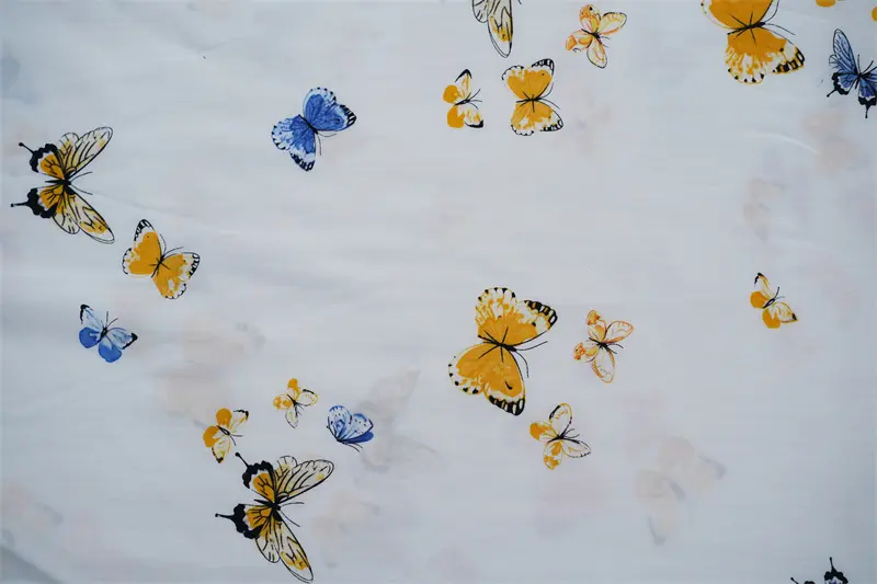 Butterfly Printed 100% Viscose Fabric