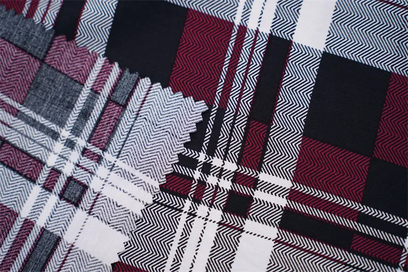 100%Rayon Viscose 45s Poplin Check Designs Printed Fabric