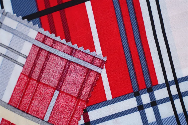 100%Rayon Viscose 45s Poplin Check Designs Printed Fabric